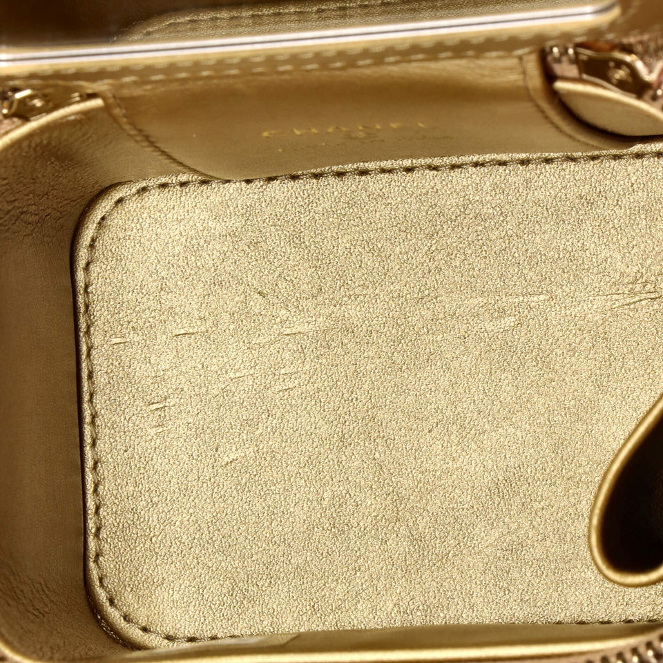 Pearl Crush Vanity Case with Chain Quilted Lambskin Mini