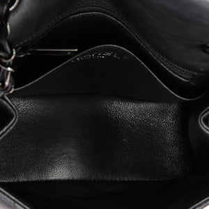 So Black Square Classic Single Flap Bag Quilted Crumpled Calfskin Mini