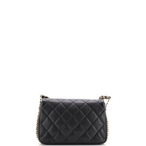 Coco You Chain Flap Bag Quilted Caviar Mini