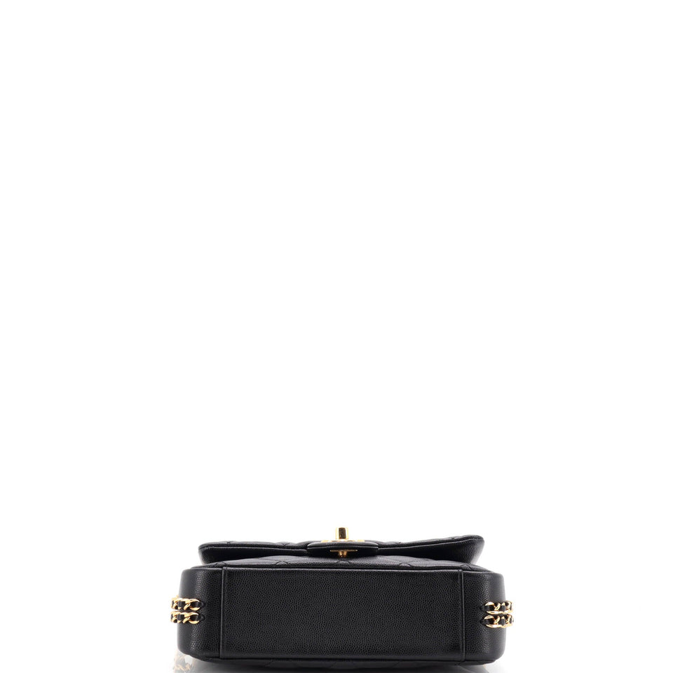 Coco You Chain Flap Bag Quilted Caviar Mini