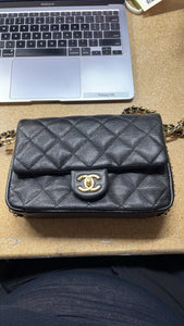 Coco You Chain Flap Bag Quilted Caviar Mini