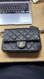 Coco You Chain Flap Bag Quilted Caviar Mini