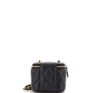Classic Vanity Case with Chain Quilted Caviar Mini