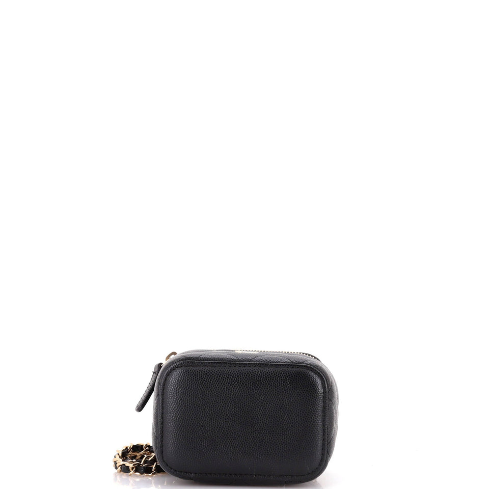 Classic Vanity Case with Chain Quilted Caviar Mini