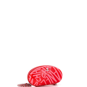 Coco Neige Zip Around Sunglasses Case with Chain Printed Leather