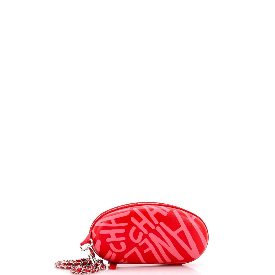 Coco Neige Zip Around Sunglasses Case with Chain Printed Leather