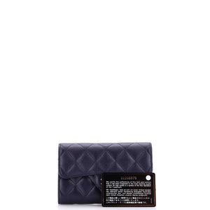 Trifold Classic Flap Wallet Quilted Caviar Medium