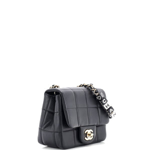 Monacoco Logo Blocks Square Flap Bag Quilted Lambskin with Resin Mini