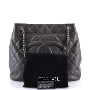 Timeless CC Soft Tote Quilted Caviar Large