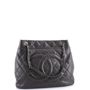 Timeless CC Soft Tote Quilted Caviar Large