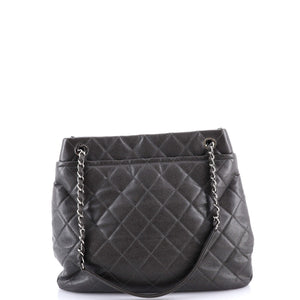 Timeless CC Soft Tote Quilted Caviar Large