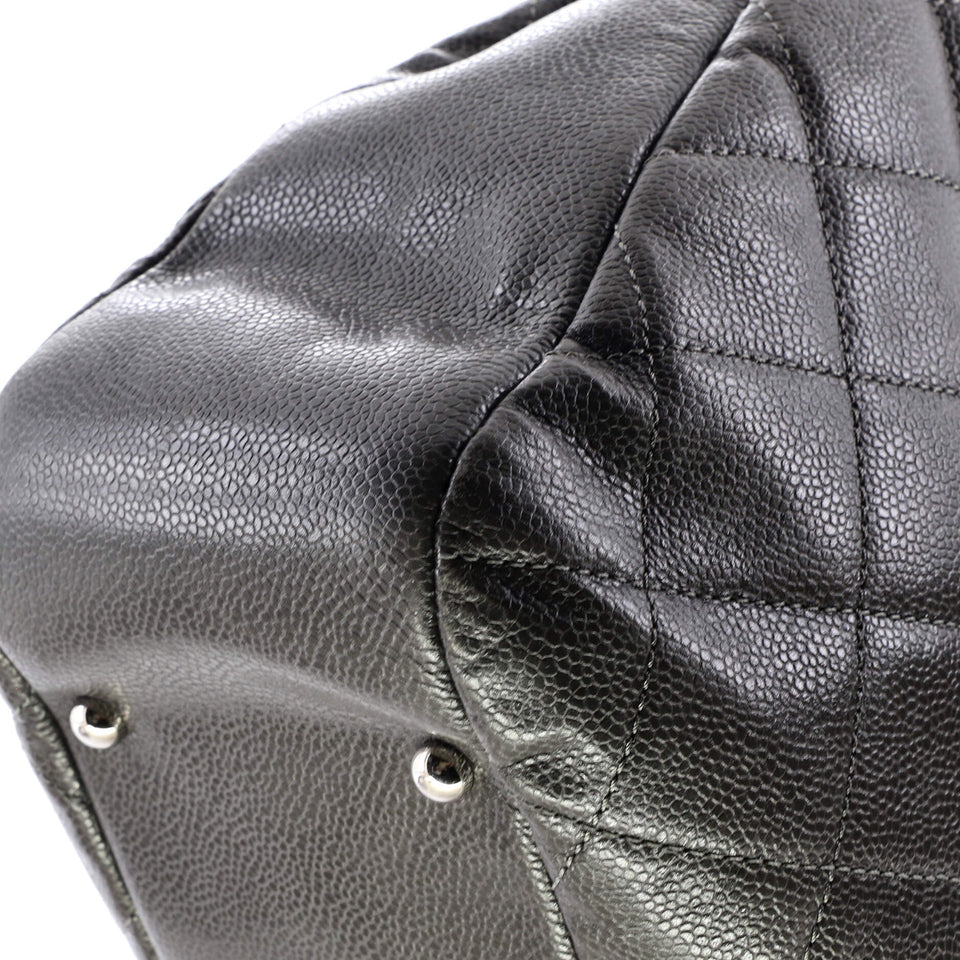 Timeless CC Soft Tote Quilted Caviar Large