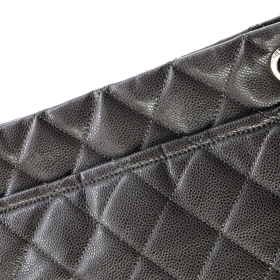 Timeless CC Soft Tote Quilted Caviar Large