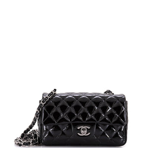 Classic Single Flap Bag Quilted Patent Mini
