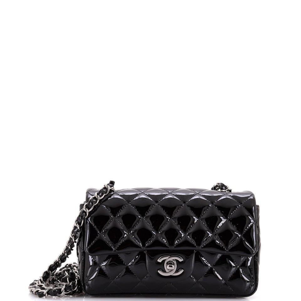 Classic Single Flap Bag Quilted Patent Mini