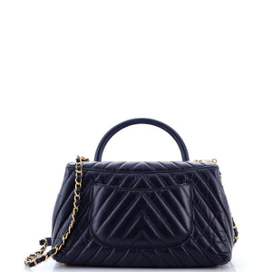 Coco Top Handle Bag Chevron Calfskin Small