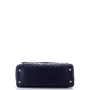 Coco Top Handle Bag Chevron Calfskin Small