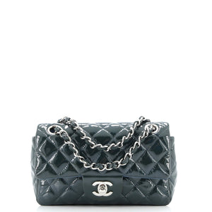 Classic Single Flap Bag Quilted Patent Mini