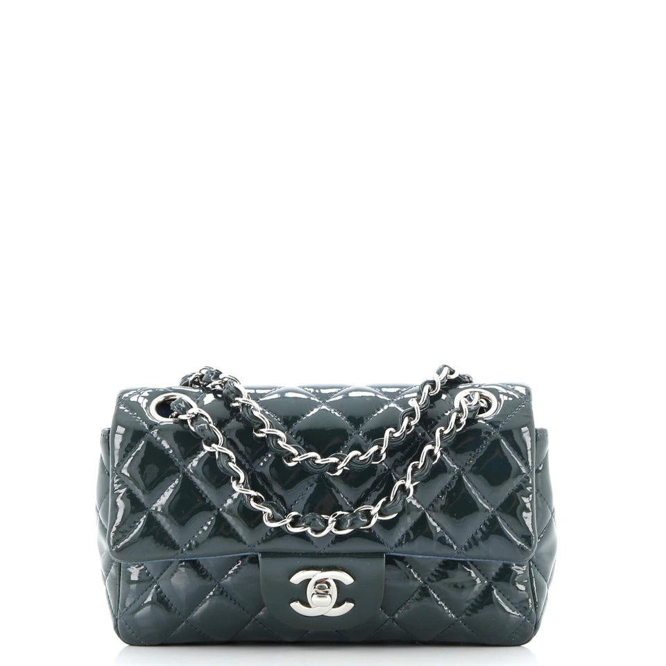 Classic Single Flap Bag Quilted Patent Mini