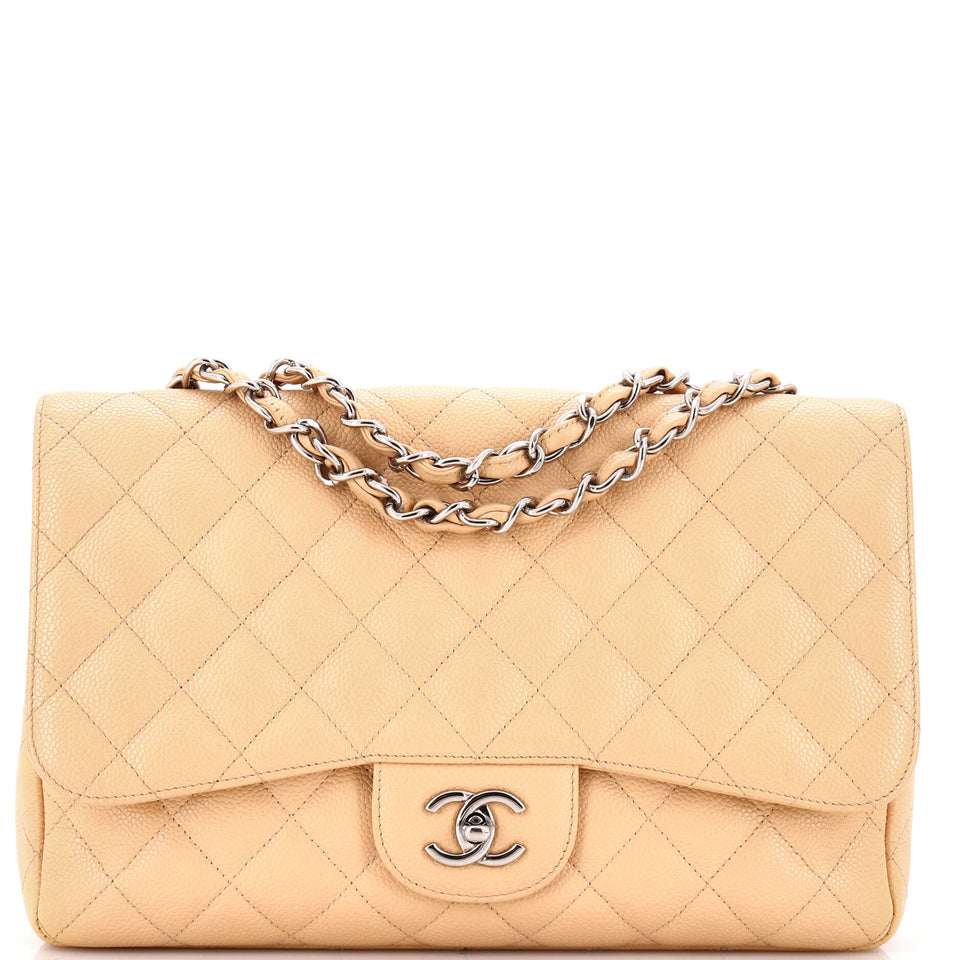 Classic Double Flap Bag Quilted Caviar Jumbo