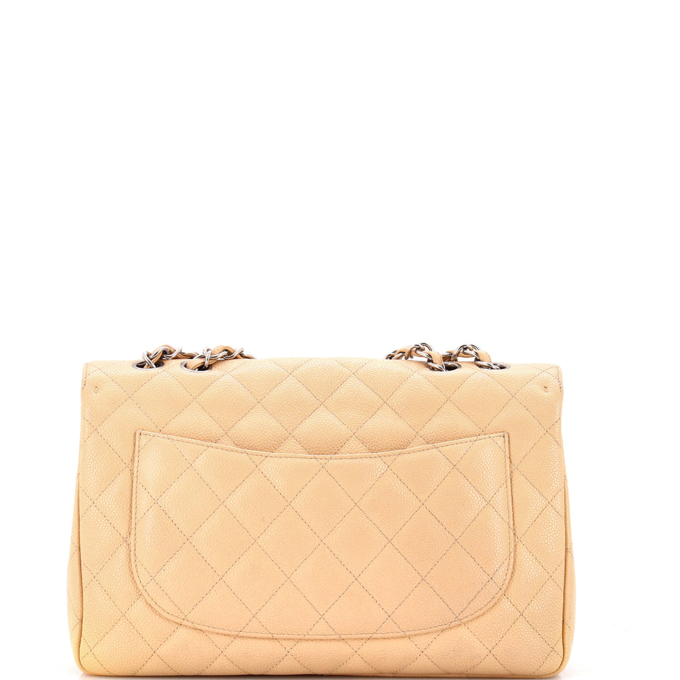 Classic Double Flap Bag Quilted Caviar Jumbo
