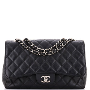 Classic Single Flap Bag Quilted Caviar Jumbo