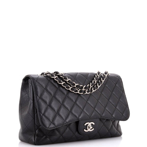 Classic Single Flap Bag Quilted Caviar Jumbo