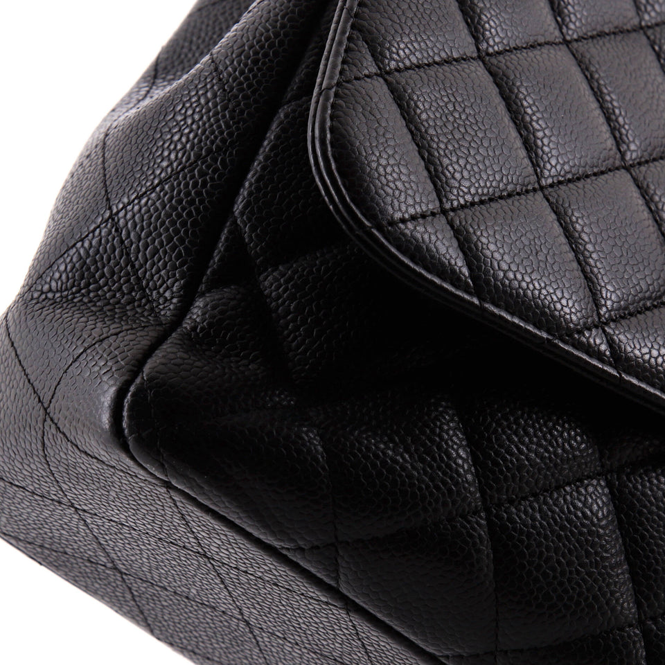 Classic Single Flap Bag Quilted Caviar Jumbo