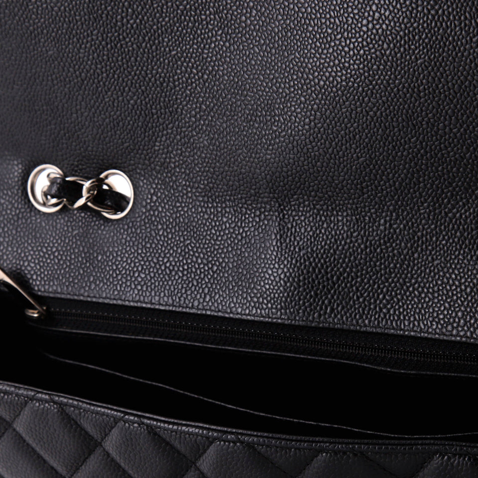 Classic Single Flap Bag Quilted Caviar Jumbo