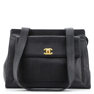 Vintage Front Pocket Tote Caviar Medium