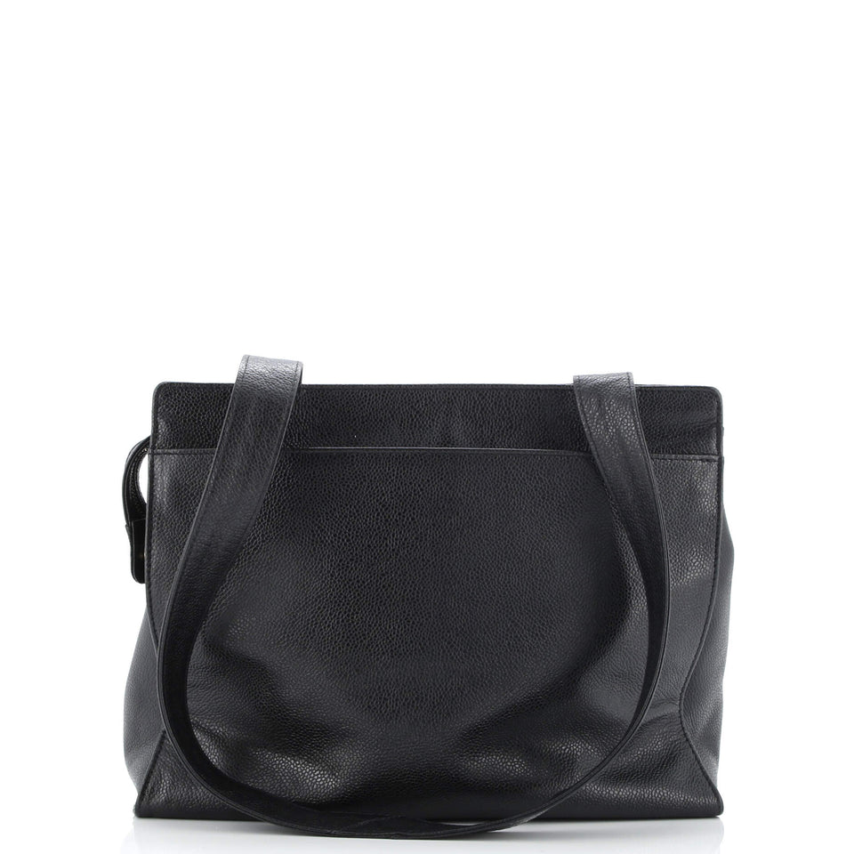 Vintage Front Pocket Tote Caviar Medium