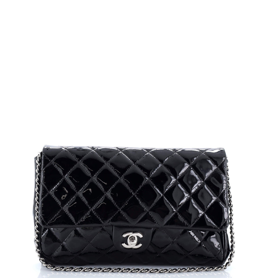 Clutch with Chain Quilted Patent