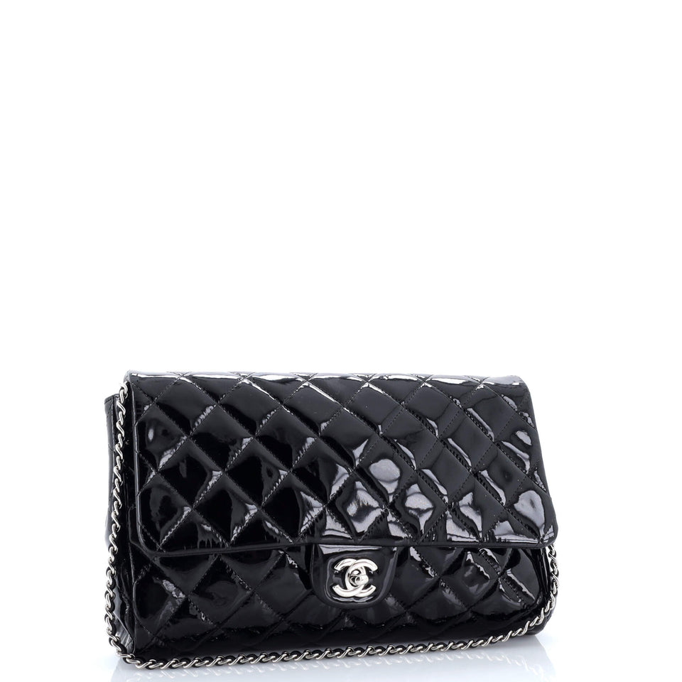 Clutch with Chain Quilted Patent