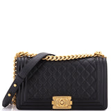 Boy Flap Bag Quilted Caviar Old Medium