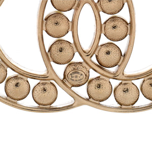 CC Brooch Metal with Faux Pearls