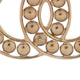 CC Brooch Metal with Faux Pearls