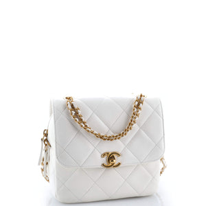 Chain Melody Flap Backpack Quilted Lambskin Small