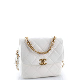 Chain Melody Flap Backpack Quilted Lambskin Small