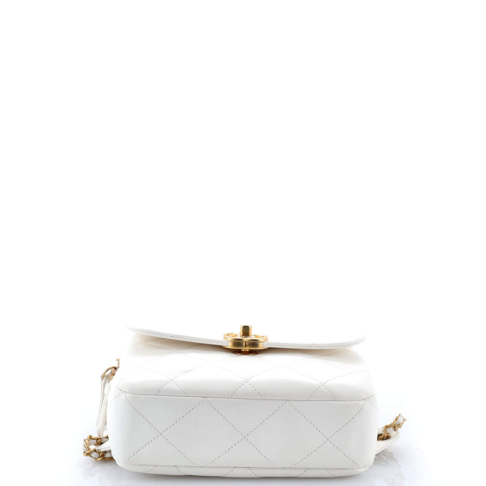 Chain Melody Flap Backpack Quilted Lambskin Small