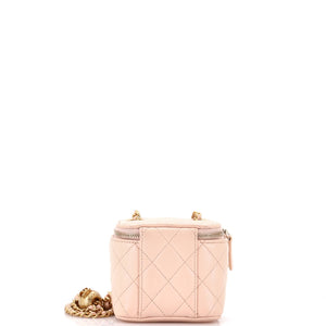 Pearl Crush Vanity Case with Chain Quilted Lambskin Mini