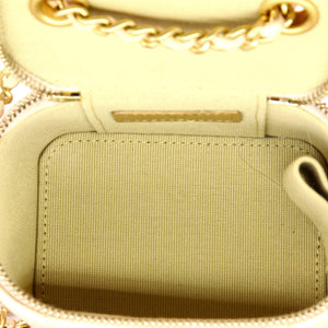 Pearl Crush Vanity Case with Chain Quilted Lambskin Mini