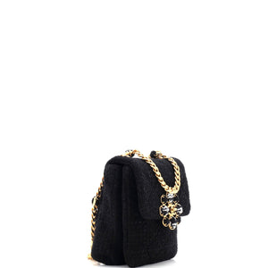 North South CC Bijoux Chain Flap Quilted Tweed Mini