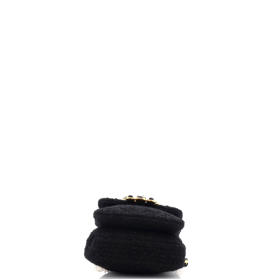 North South CC Bijoux Chain Flap Quilted Tweed Mini