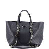 Covered CC Shopping Tote Stitched Calfskin Medium