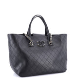 Covered CC Shopping Tote Stitched Calfskin Medium