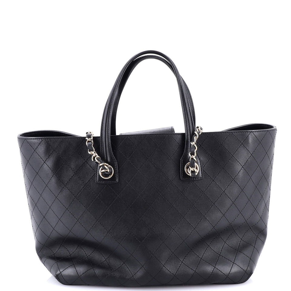 Covered CC Shopping Tote Stitched Calfskin Medium