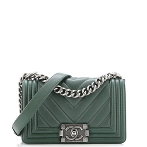 Boy Flap Bag Chevron Calfskin Small