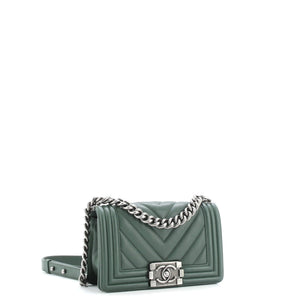 Boy Flap Bag Chevron Calfskin Small