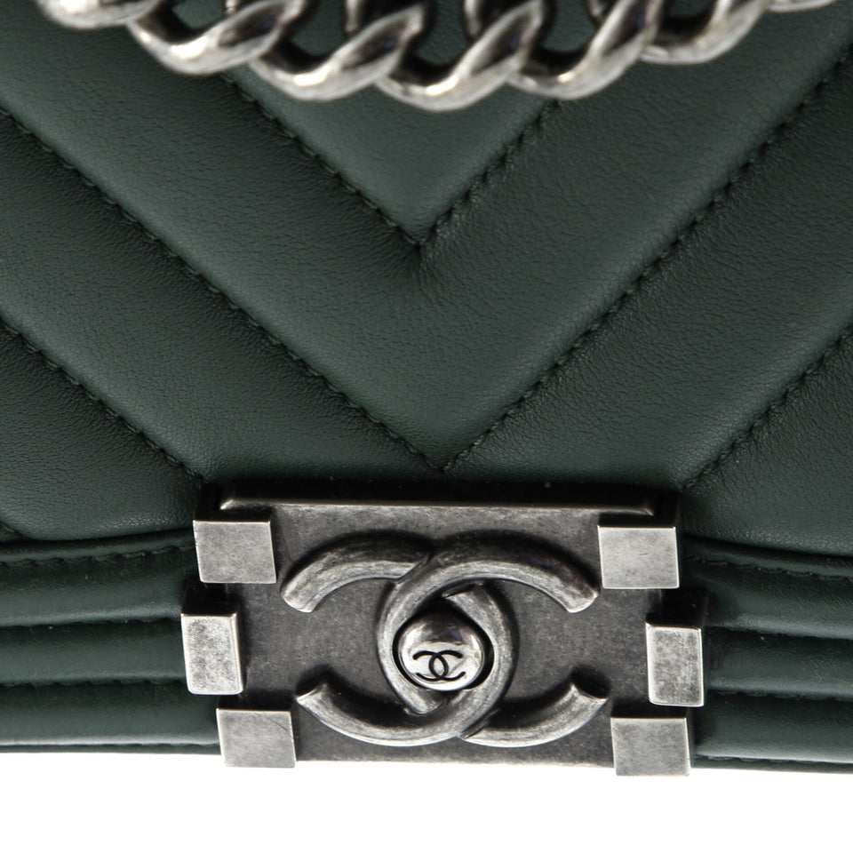 Boy Flap Bag Chevron Calfskin Small