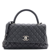 Coco Top Handle Bag Quilted Caviar Small